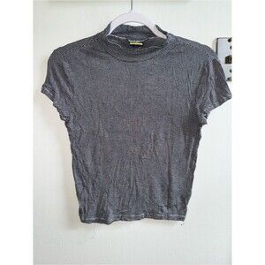 Prince & Fox Black and White Striped Short Sleeve Crop Tee